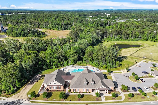 2264 Jollay St, Durham, NC 27703 - aerial view of a forest, a nearby body of water, and a golf course