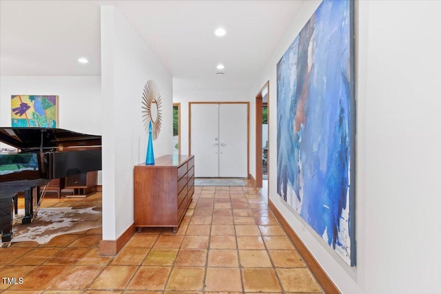 500 Walnut Creek Dr, Goldsboro, NC 27534 - entryway featuring baseboards, recessed lighting, and stone tile floors