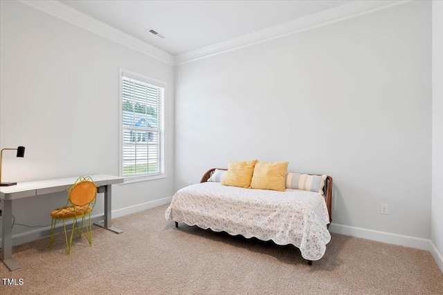 7801 Charters End St, Willow Springs, NC 27592 - carpeted bedroom featuring ornamental molding, baseboards, and an office area