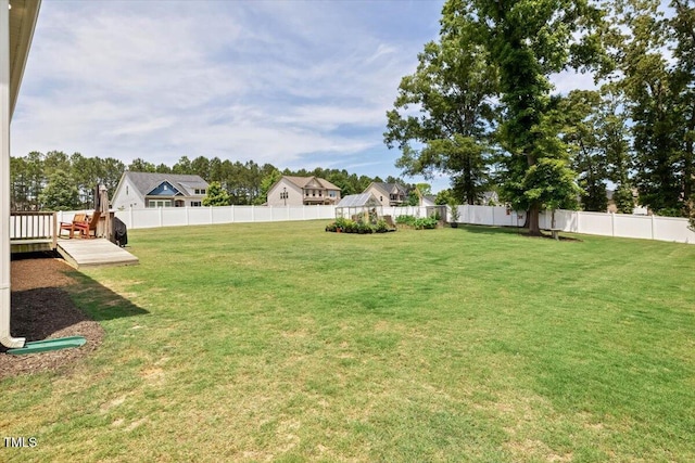 7801 Charters End St, Willow Springs, NC 27592 - view of yard featuring a deck