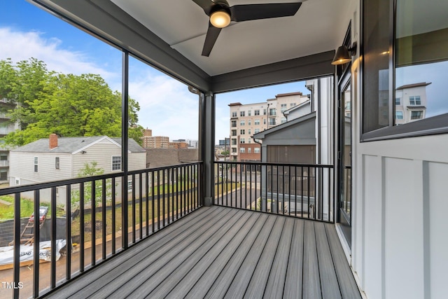 710 W N St Unit 101, Raleigh, NC 27603 - wooden terrace with a ceiling fan