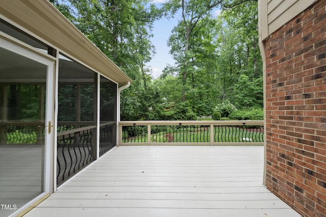 2300 Valley Forge Dr, Raleigh, NC 27615 - wooden deck with a sunroom