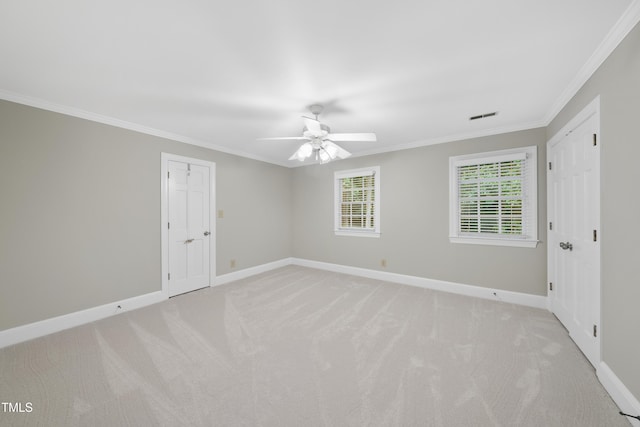 2300 Valley Forge Dr, Raleigh, NC 27615 - unfurnished room featuring light colored carpet, crown molding, and ceiling fan