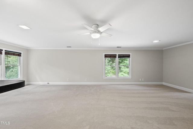 2300 Valley Forge Dr, Raleigh, NC 27615 - unfurnished room featuring crown molding, light colored carpet, and a ceiling fan