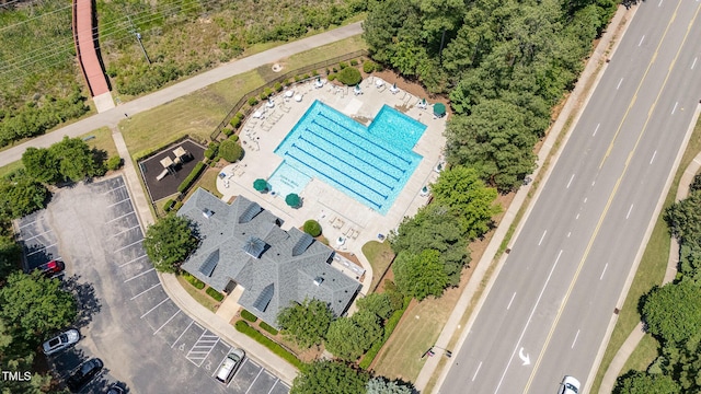 233 Hammond Wood Pl, Morrisville, NC 27560 - bird's eye view of a pool area