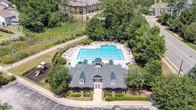 233 Hammond Wood Pl, Morrisville, NC 27560 - aerial view of a pool