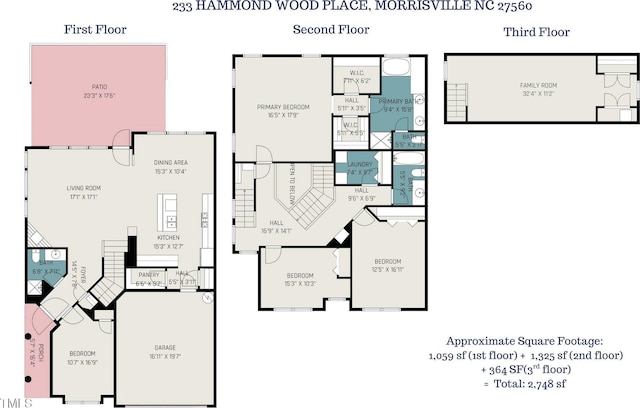 233 Hammond Wood Pl, Morrisville, NC 27560 - property floor plan
