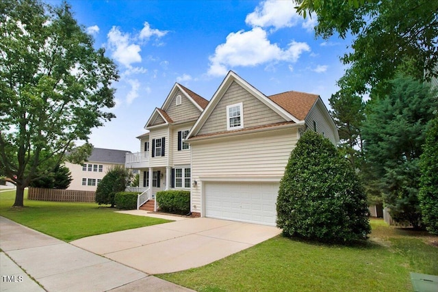 1420 Lagerfeld Way, Wake Forest, NC 27587 - view of front of home featuring concrete driveway, a front lawn, and an attached garage