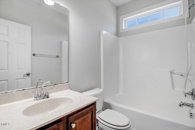 1420 Lagerfeld Way, Wake Forest, NC 27587 - bathroom with toilet, vanity, and tub / shower combination