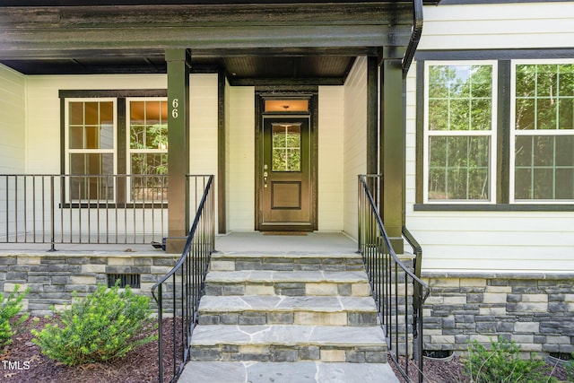66 Sweet Meadow Ln, Pittsboro, NC 27312 - property entrance featuring stone siding