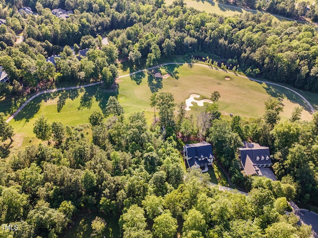 66 Sweet Meadow Ln, Pittsboro, NC 27312 - aerial view of property and surrounding area with a heavily wooded area and a golf club