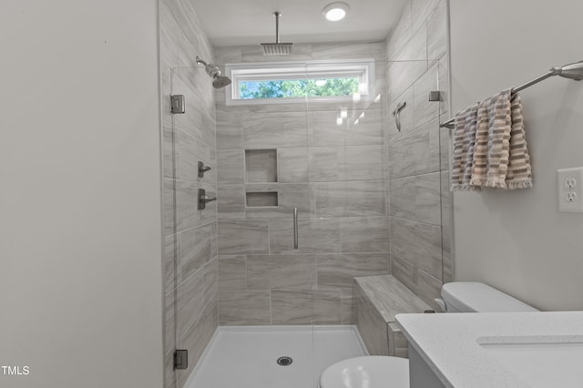 518 Toran Dr, Wake Forest, NC 27587 - full bath featuring toilet, a shower stall, and vanity
