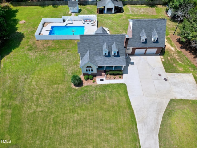 2709 Les Paul Ln, Apex, NC 27539 - aerial view of property and surrounding area with a pool