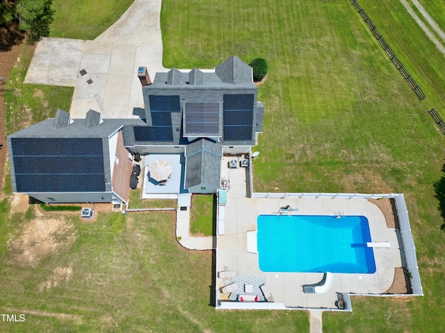 2709 Les Paul Ln, Apex, NC 27539 - view from above of property with a pool area