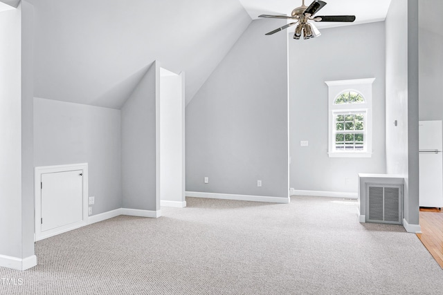2709 Les Paul Ln, Apex, NC 27539 - bonus room with a ceiling fan, vaulted ceiling, baseboards, and carpet flooring