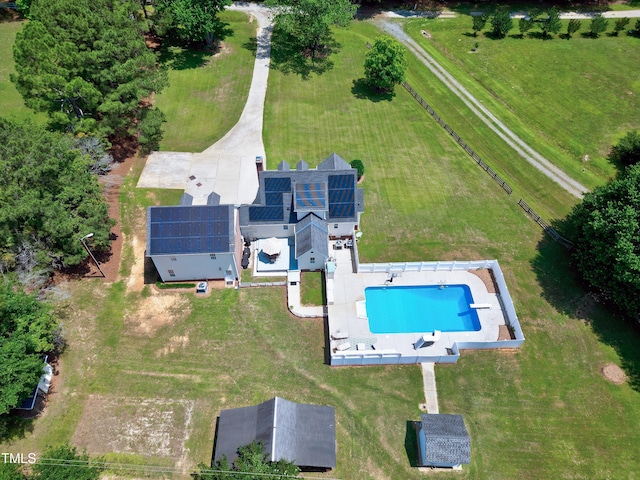 2709 Les Paul Ln, Apex, NC 27539 - aerial view of property and surrounding area featuring a pool area