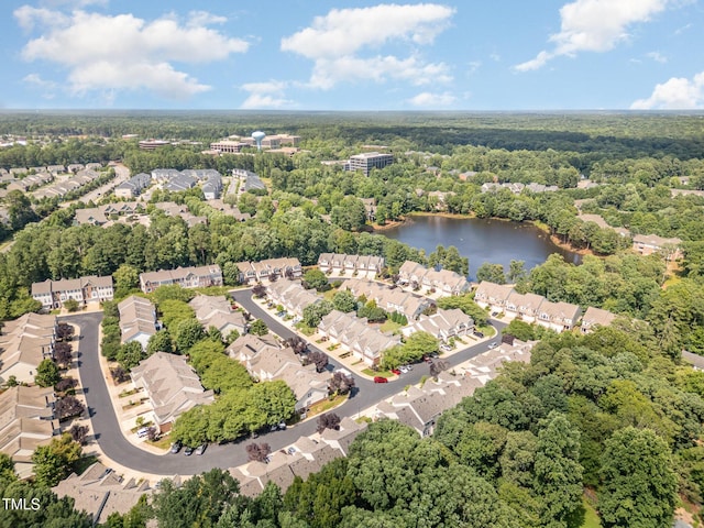 8004 Thrush Ridge Ln, Raleigh, NC 27615 - aerial view of property's location featuring a large body of water and nearby suburban area