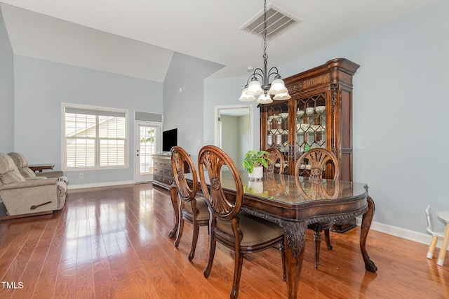 8004 Thrush Ridge Ln, Raleigh, NC 27615 - dining area featuring a chandelier and wood finished floors