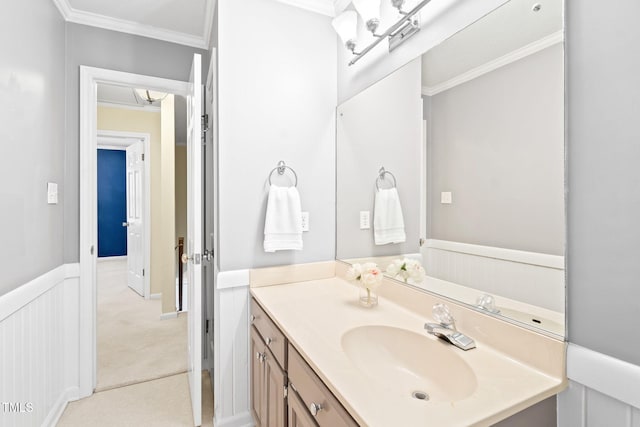2107 Somers Ave, Burlington, NC 27215 - bathroom featuring ornamental molding and vanity