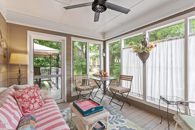 108 Ripplewater Ln, Cary, NC 27518 - sunroom featuring hardwood / wood-style floors and a wooden deck