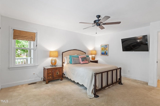 108 Ripplewater Ln, Cary, NC 27518 - carpeted bedroom with baseboards and a ceiling fan