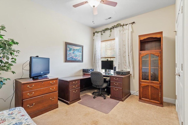 46 Spring Haven Ln, Willow Springs, NC 27592 - office featuring light carpet, a ceiling fan, and baseboards