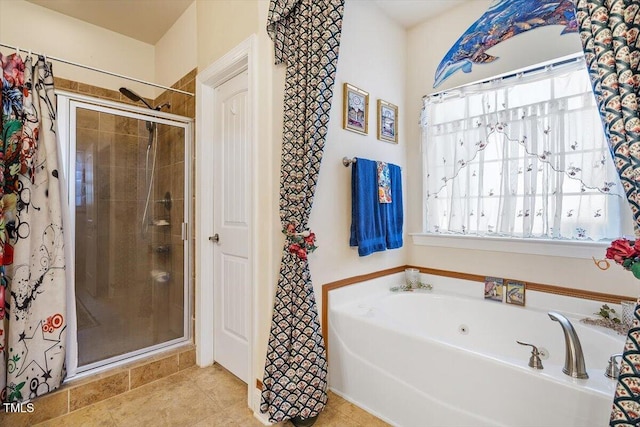 46 Spring Haven Ln, Willow Springs, NC 27592 - bathroom with a stall shower, a garden tub, and tile patterned floors