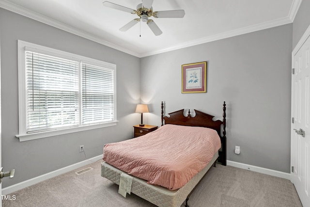 225 Midenhall Way, Cary, NC 27513 - bedroom with crown molding, carpet flooring, baseboards, and ceiling fan