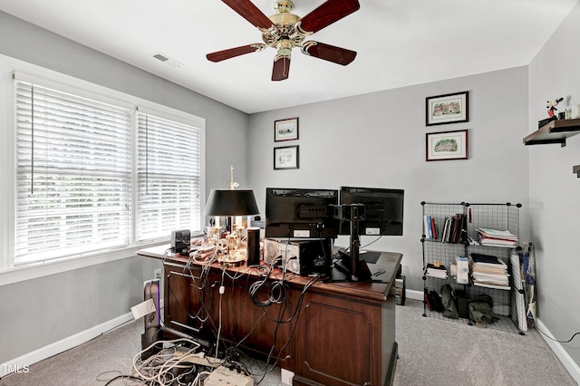 225 Midenhall Way, Cary, NC 27513 - carpeted office space featuring baseboards and a ceiling fan