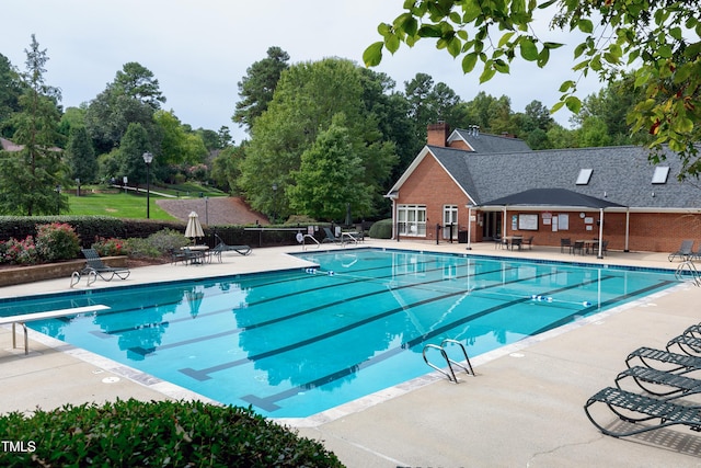 225 Midenhall Way, Cary, NC 27513 - community pool with a patio area and view of wooded area
