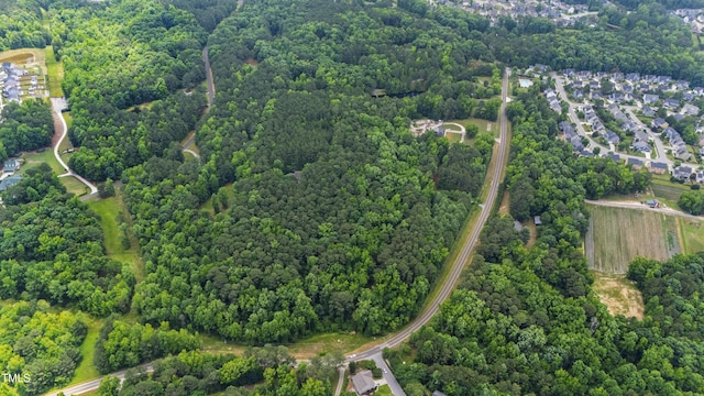 7104 Camp Branch Ln, Apex, NC 27502 - aerial overview of property's location with a heavily wooded area