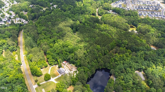 7104 Camp Branch Ln, Apex, NC 27502 - aerial view of property's location featuring a forest and a large body of water