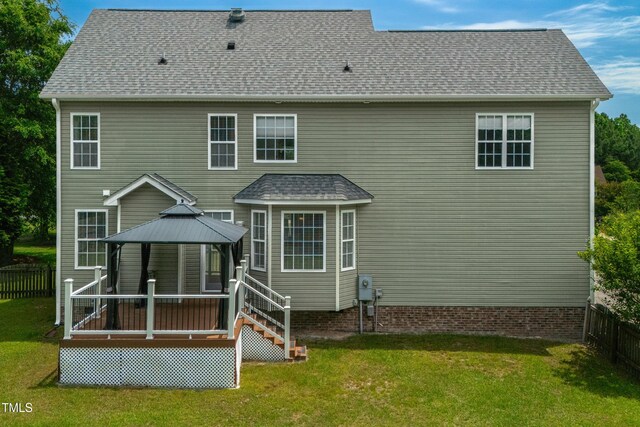 8140 Consella Way, Willow Springs, NC 27592 - rear view of house with a gazebo and a deck