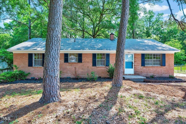 8004 Summit Dr, Goldsboro, NC 27530 - single story home featuring a chimney, crawl space, and brick siding