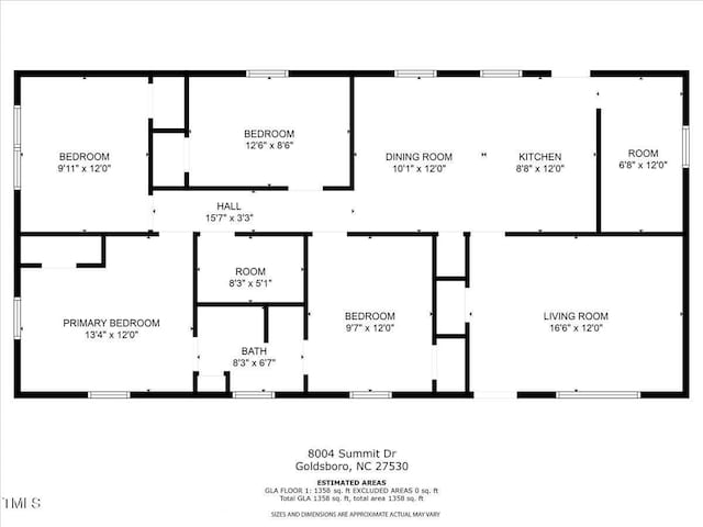 8004 Summit Dr, Goldsboro, NC 27530 - home floor plan