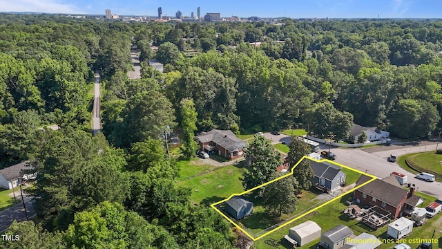 1818 Cecil St, Durham, NC 27707 - aerial overview of property's location with property boundaries highlighted
