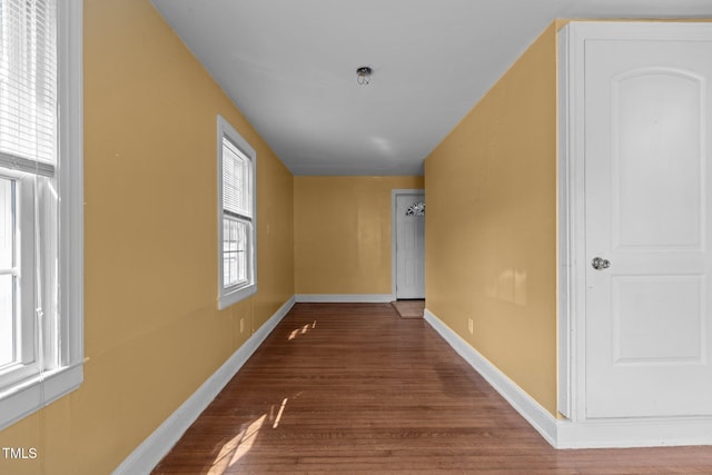 1818 Cecil St, Durham, NC 27707 - hallway featuring wood finished floors and baseboards