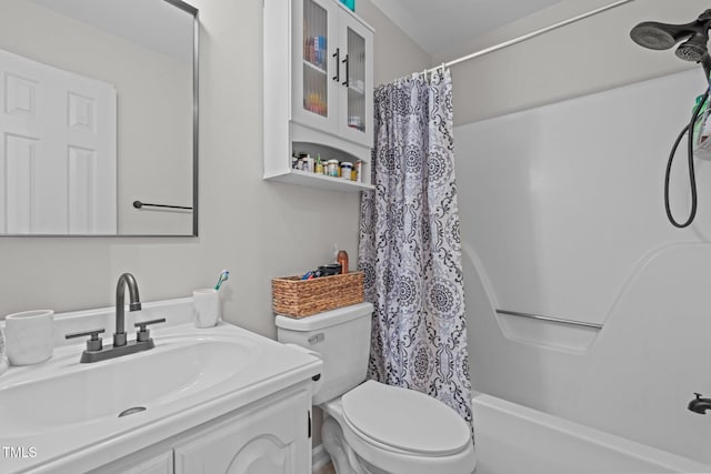 815 Walter Bright Rd, Sanford, NC 27330 - full bathroom featuring vanity, toilet, and shower / bath combo with shower curtain