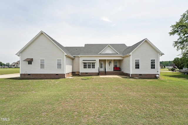 105 Bagley Ln, Dunn, NC 28334 - view of front of house with crawl space, a front lawn, and roof with shingles