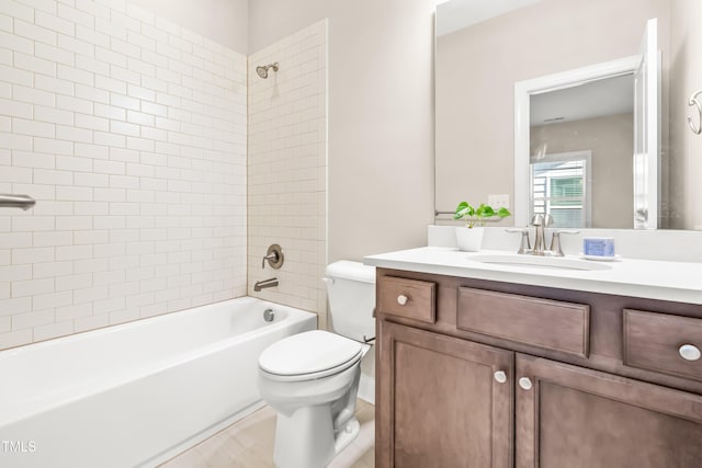 192 Glenpark Pl, Cary, NC 27511 - bathroom featuring toilet, vanity, and washtub / shower combination