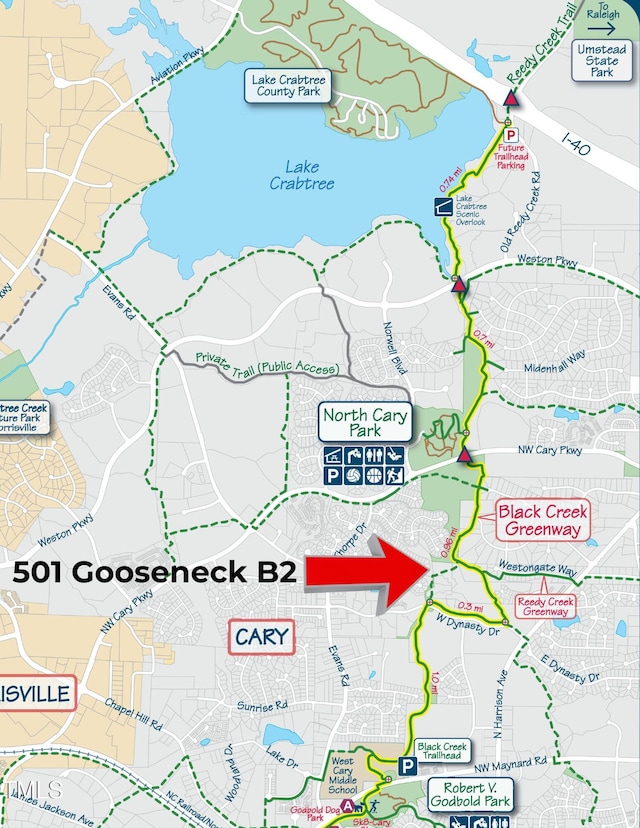 501 Gooseneck Dr Unit B2, Cary, NC 27513 - map of property / related area