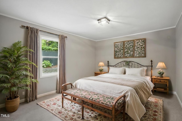 3916 W Allen, Raleigh, NC 27603 - bedroom featuring light carpet, baseboards, and crown molding