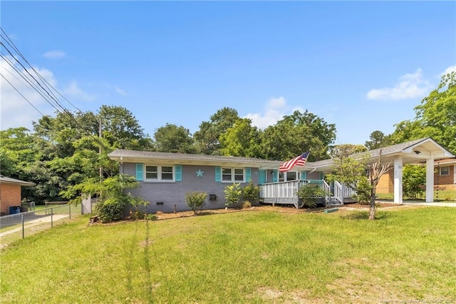 5409 S Sumac Cir, Fayetteville, NC 28304 - single story home featuring crawl space and a wooden deck