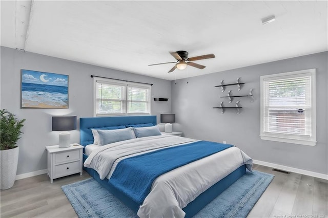 5409 S Sumac Cir, Fayetteville, NC 28304 - bedroom featuring multiple windows, light wood-style flooring, and baseboards