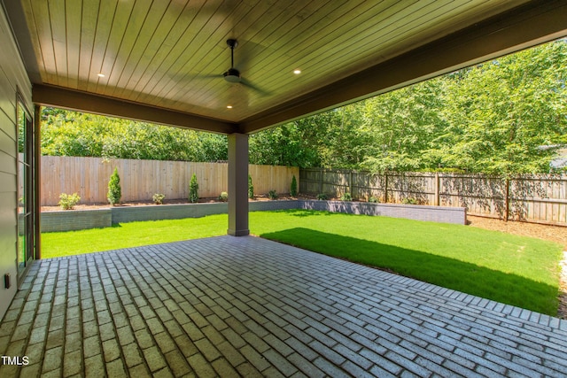 2805 Van Dyke Ave, Raleigh, NC 27607 - view of patio featuring a ceiling fan
