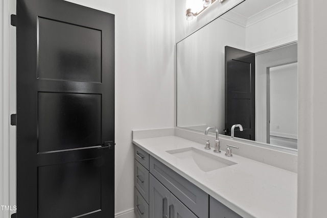 2805 Van Dyke Ave, Raleigh, NC 27607 - bathroom with vanity and ornamental molding