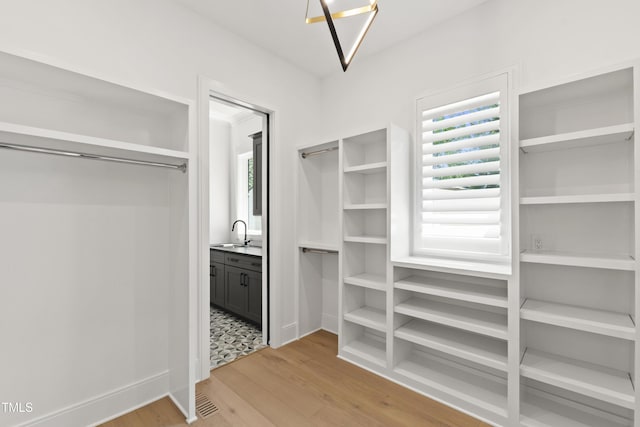 2805 Van Dyke Ave, Raleigh, NC 27607 - spacious closet with light wood-type flooring and a sink