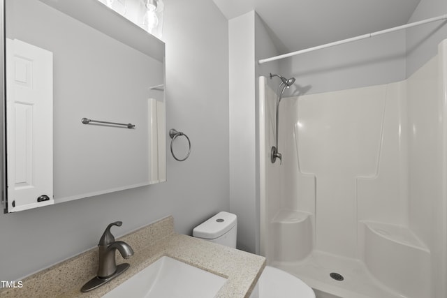6009 Shadow Moss Cir, Raleigh, NC 27603 - bathroom featuring toilet, a shower, and vanity