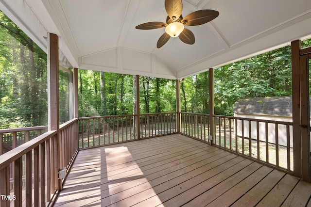 6009 Shadow Moss Cir, Raleigh, NC 27603 - wooden terrace with ceiling fan