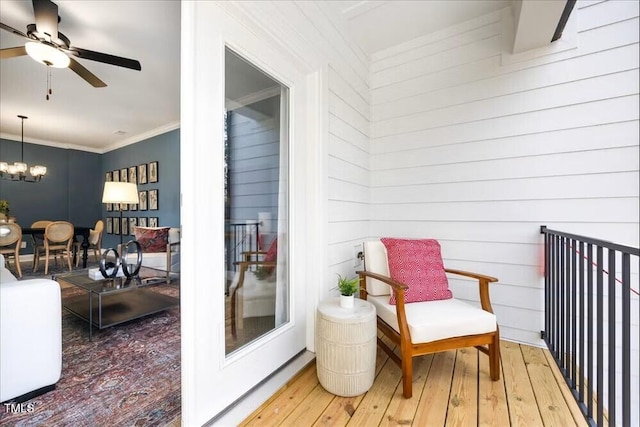 209 Broomgrove Way, Wake Forest, NC 27587 - balcony with ceiling fan